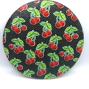 Polka Dot Cherry 8 Inch Tempered Glass Cutting Serving Board Handcrafted